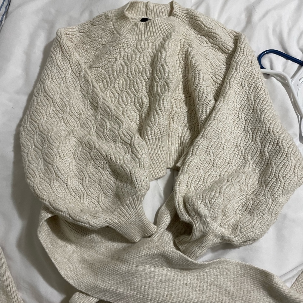 Cropped open back sweater